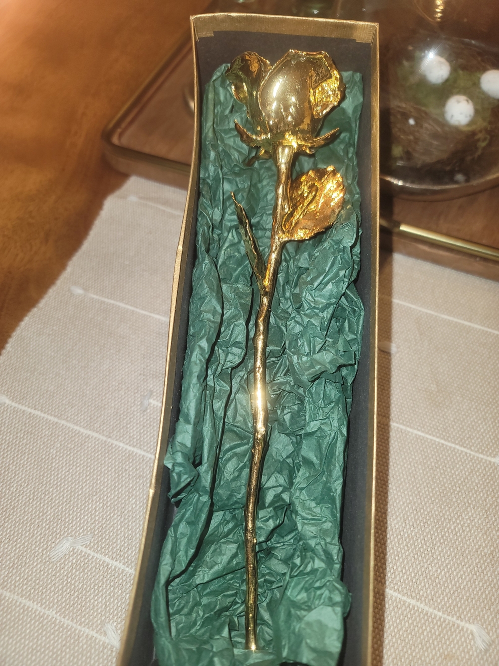 Gold Decorative 24K Gold Rose Stem - Elegant Home Accent
